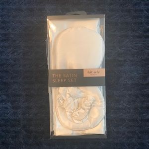 Satin Pillowcase, Eye Mask & Hair Scrunchie. Cream